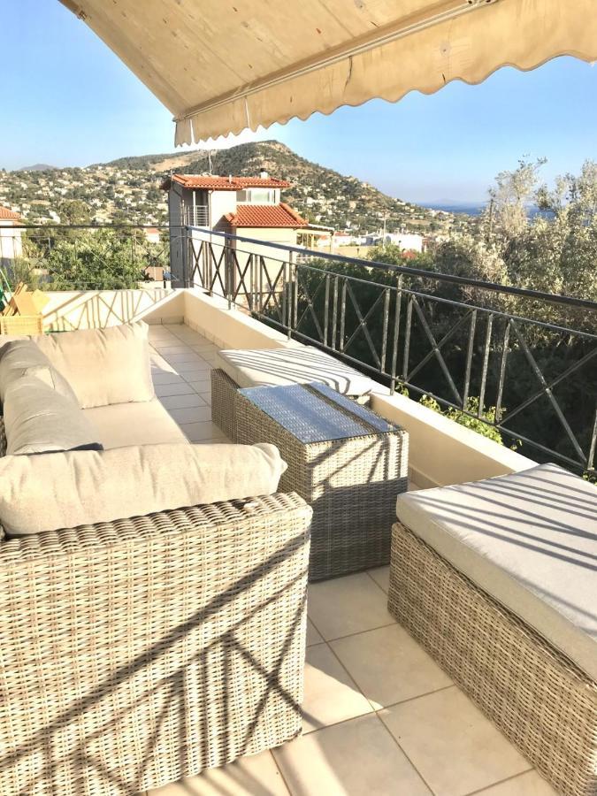 Beautiful Maisonette With A View To The Mountains And The Sea Agia Marina  Экстерьер фото